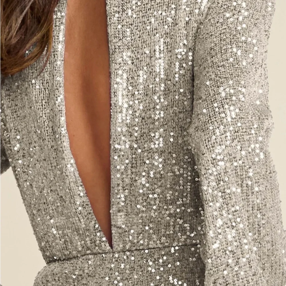 VENUS Silver/Champagne Sequin Romper - Picture 4 of 7